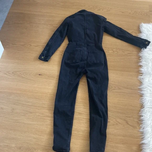 Free People Black Cropped Jumpsuit